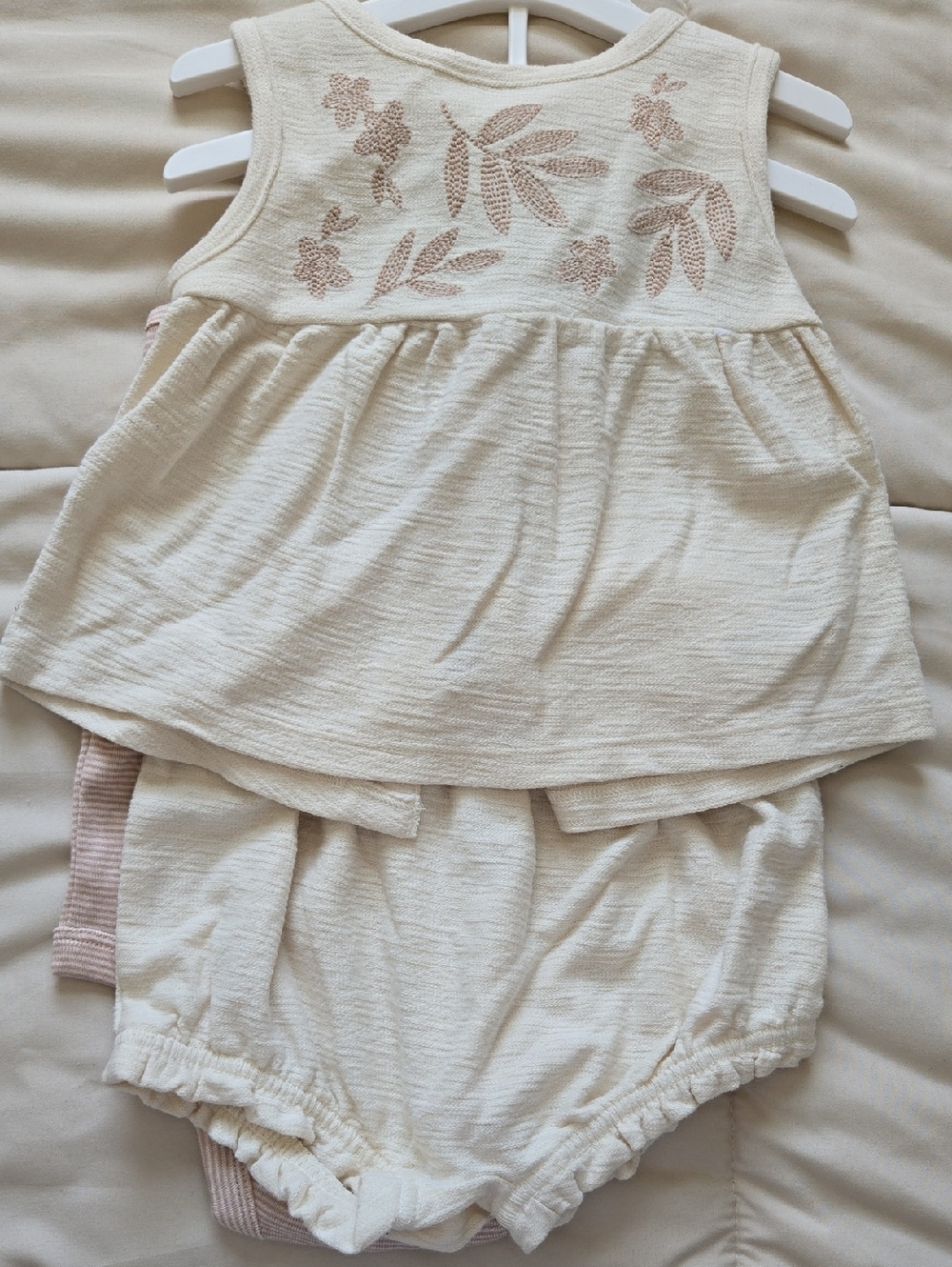 Carter's Cream Floral Baby Tank & Bloomers 3 Piece Set
